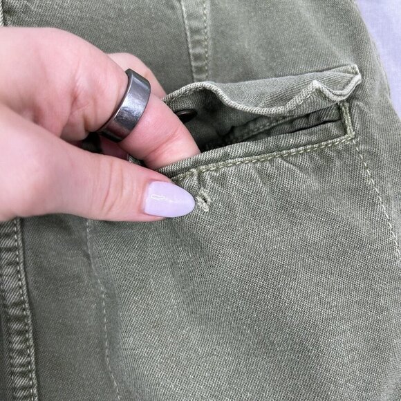 Free People Womens Skirt 0 Army Green Twill Cargo Utility Y2K Grunge Mini Basic - Picture 8 of 14